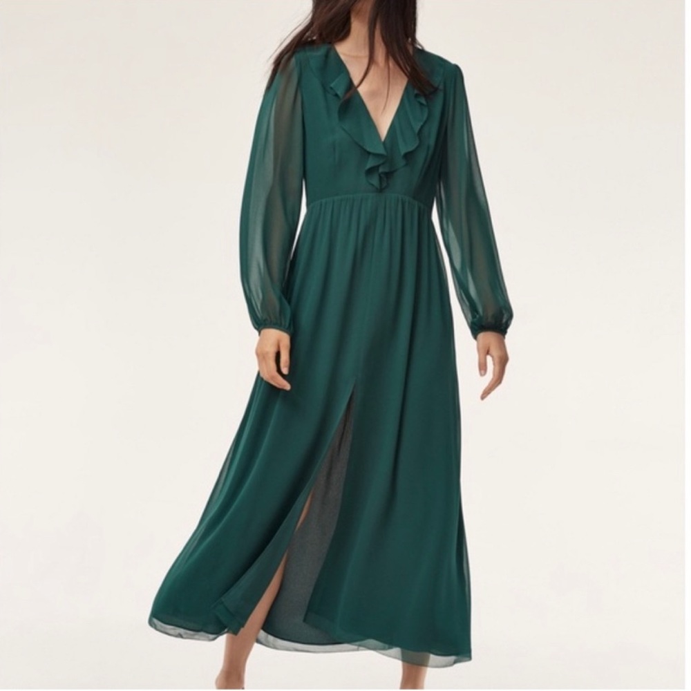 Aritzia Wilfred Mille Dress (Forest Green / Size 6)